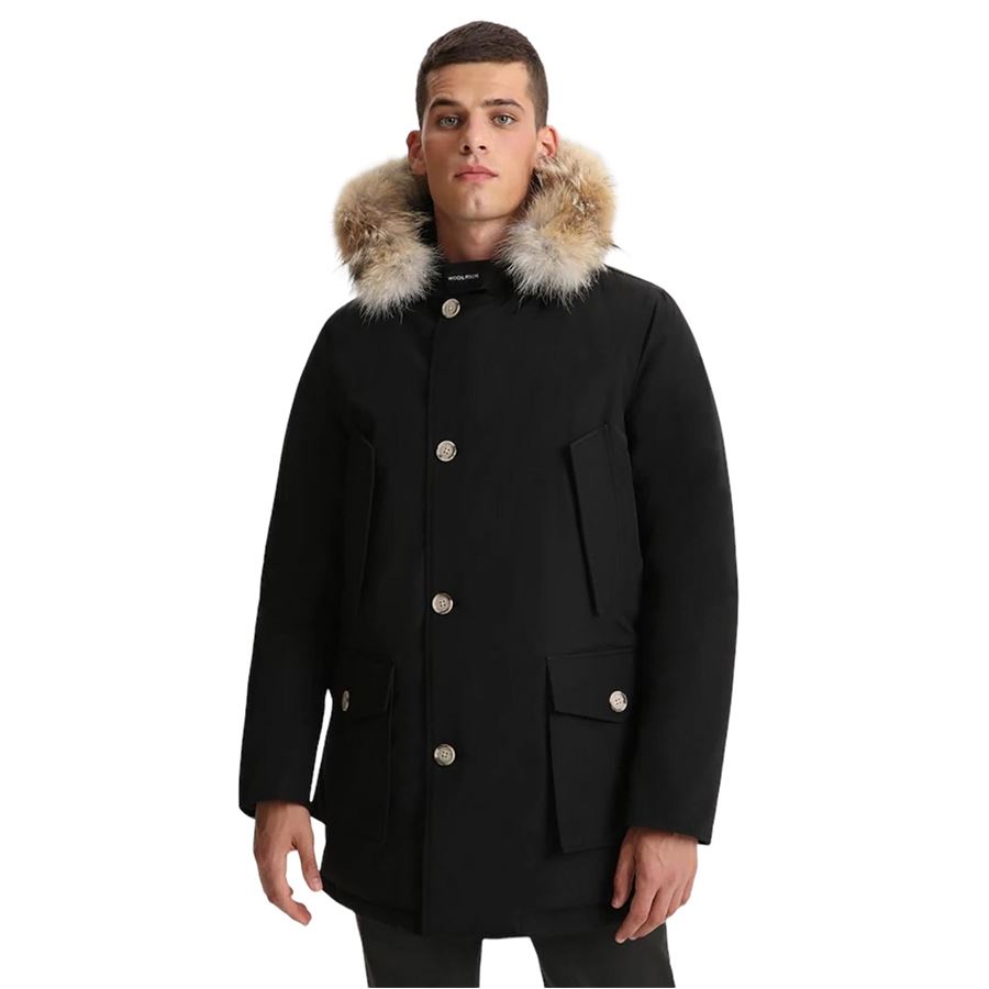 Arctic Parka in Ramar Cloth con pelliccia removibile Woolrich | CFWOOU0482BLK